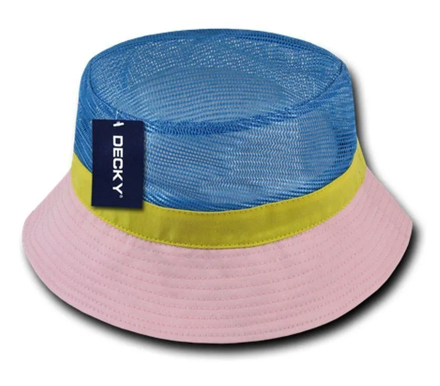 1 Dozen Decky Fisherman'S Bucket Mesh Top Hats Caps Wholesale Lots
