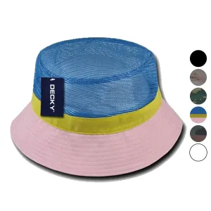1 Dozen Decky Fisherman'S Bucket Mesh Top Hats Caps Wholesale Lots