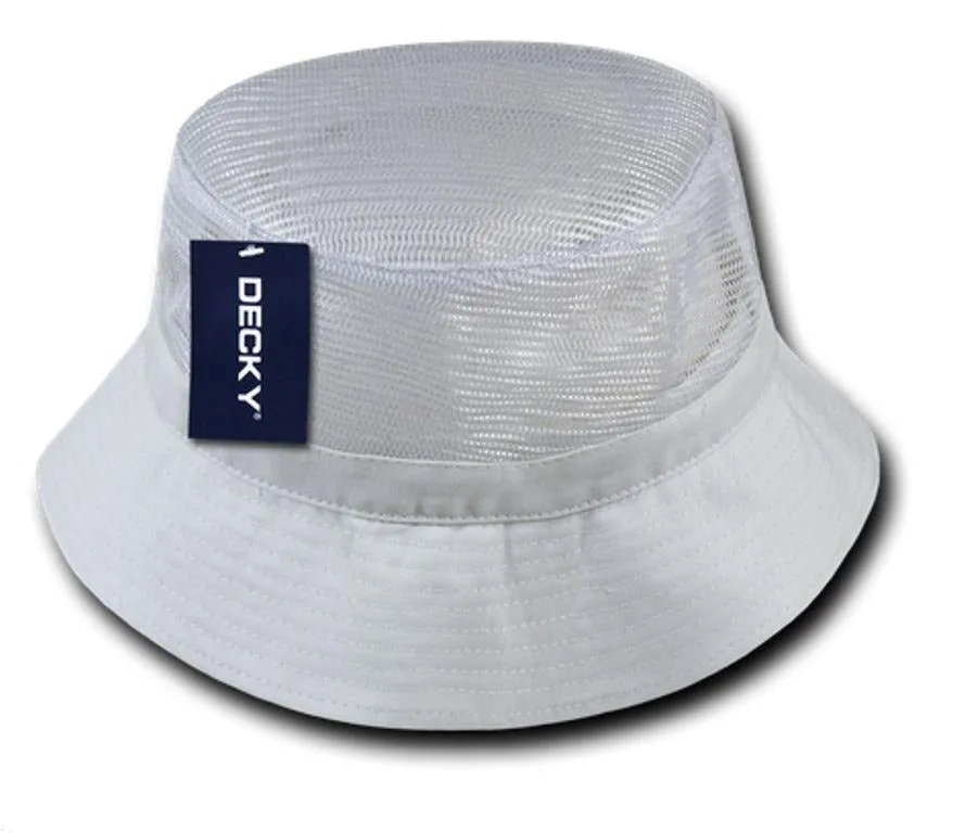 1 Dozen Decky Fisherman'S Bucket Mesh Top Hats Caps Wholesale Lots