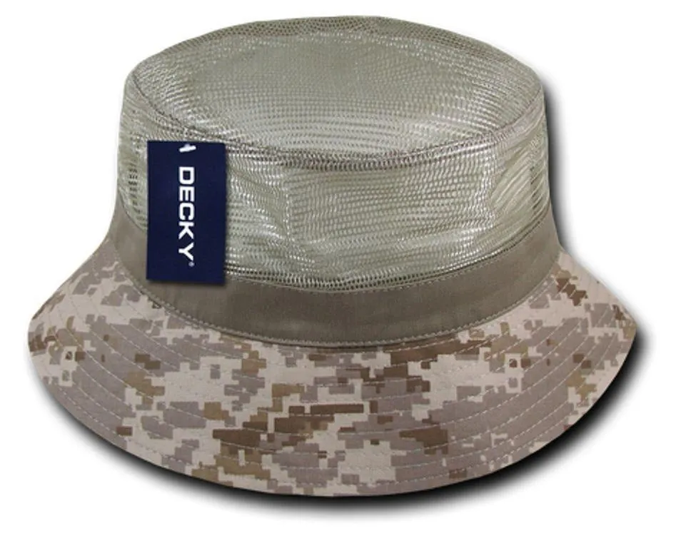 1 Dozen Decky Fisherman'S Bucket Mesh Top Hats Caps Wholesale Lots