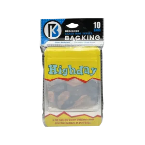 10-Pack Highday-Friday Smell Proof Mylar Bag | 1/8th ounce to 1/4th ounce