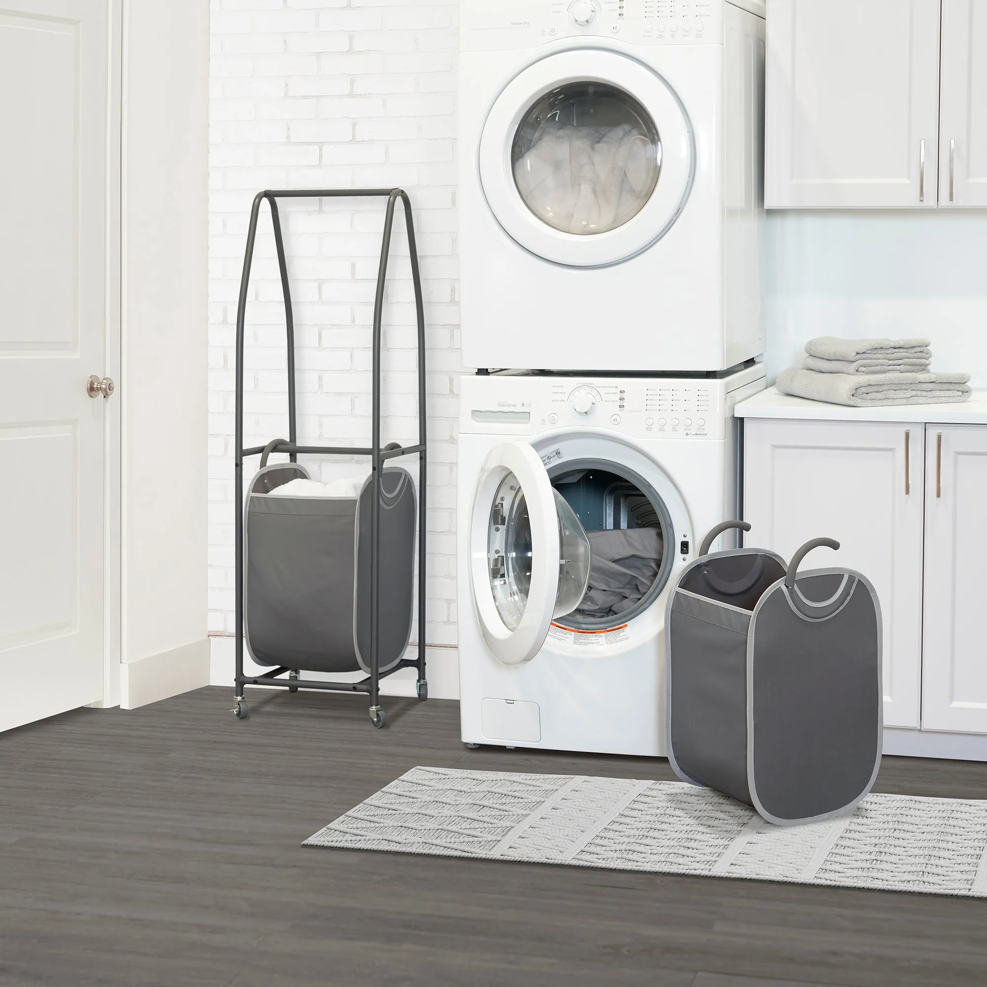2-Tier Rolling Vertical Laundry Sorter