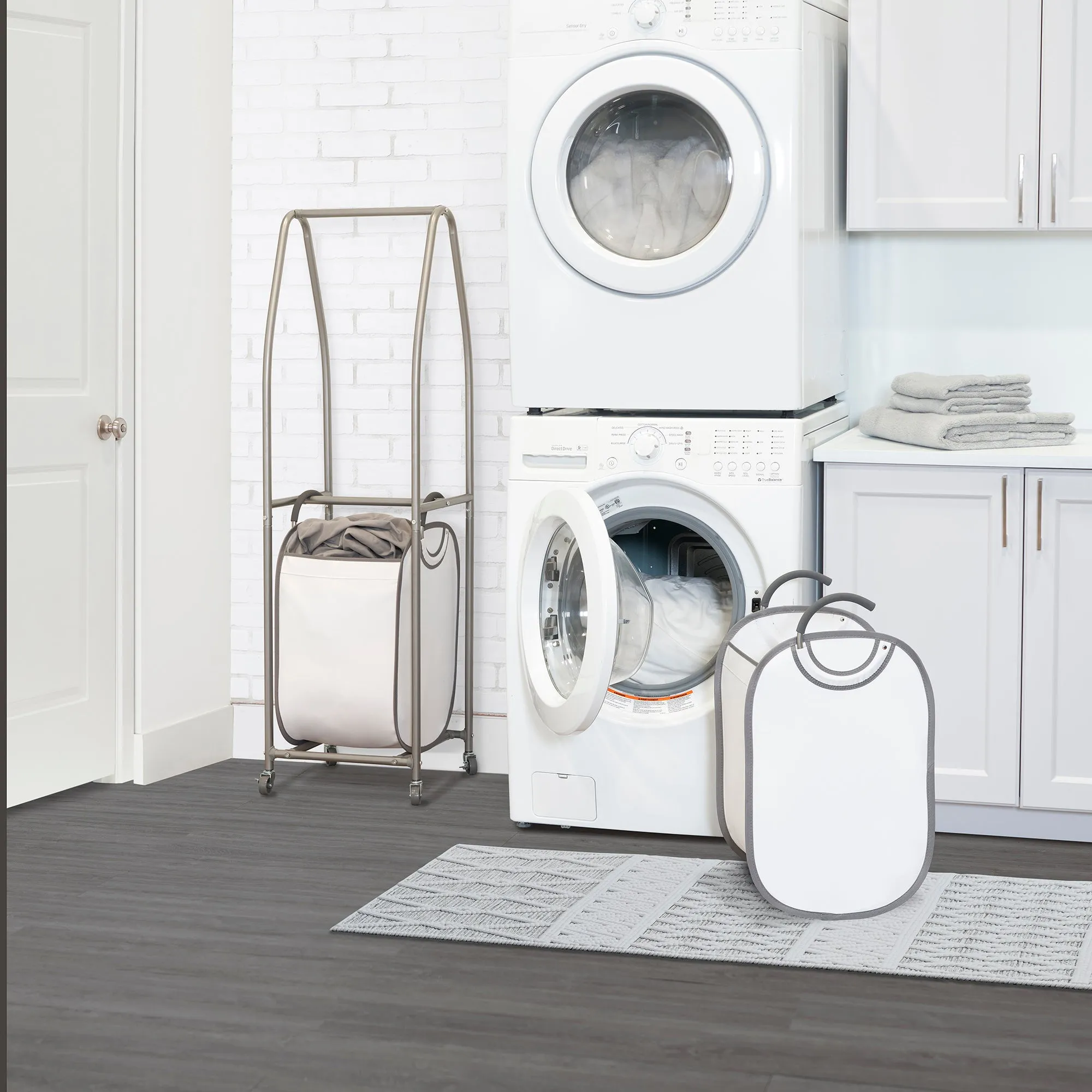 2-Tier Rolling Vertical Laundry Sorter