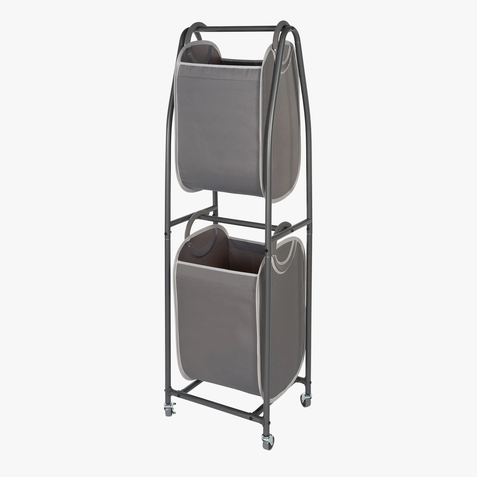 2-Tier Rolling Vertical Laundry Sorter