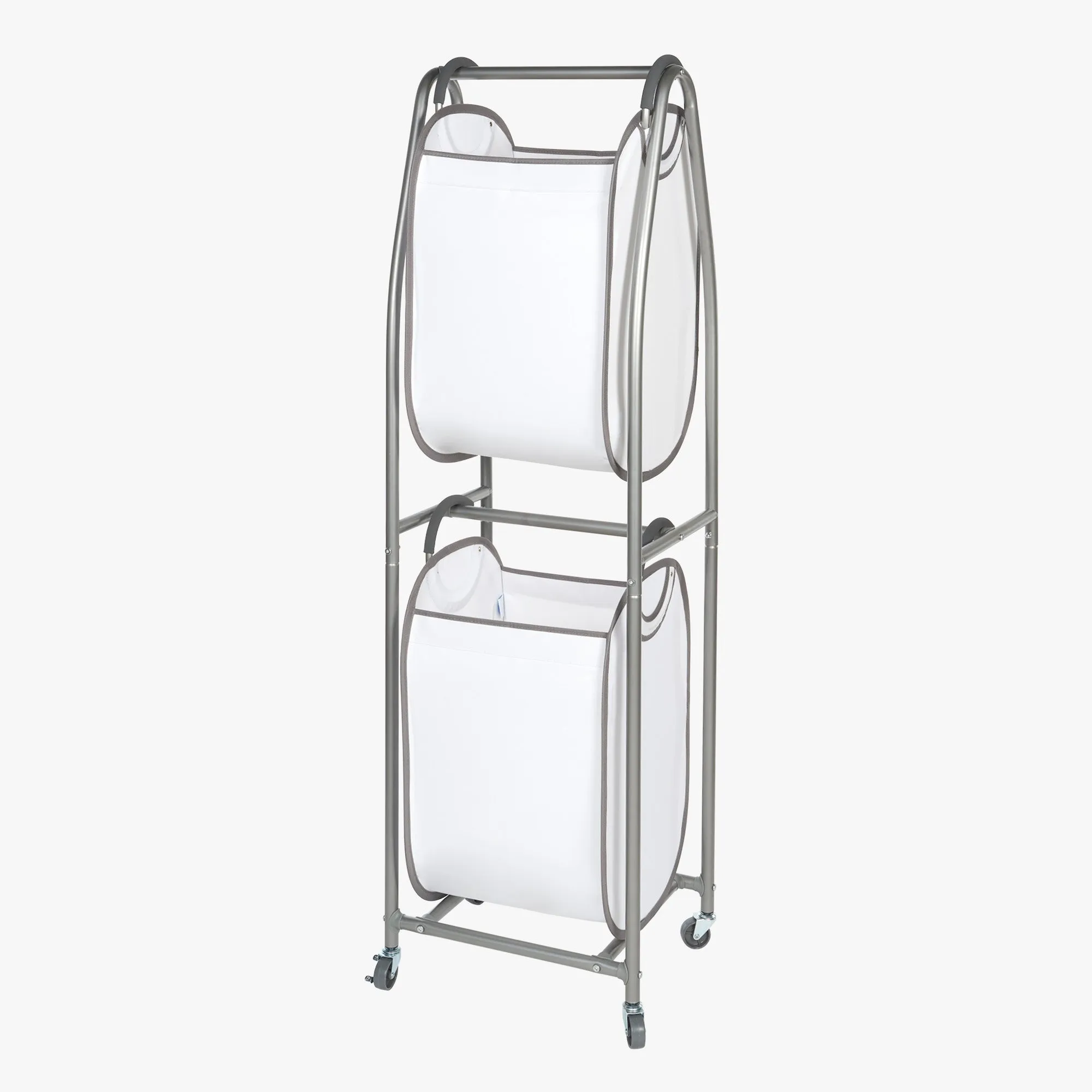 2-Tier Rolling Vertical Laundry Sorter