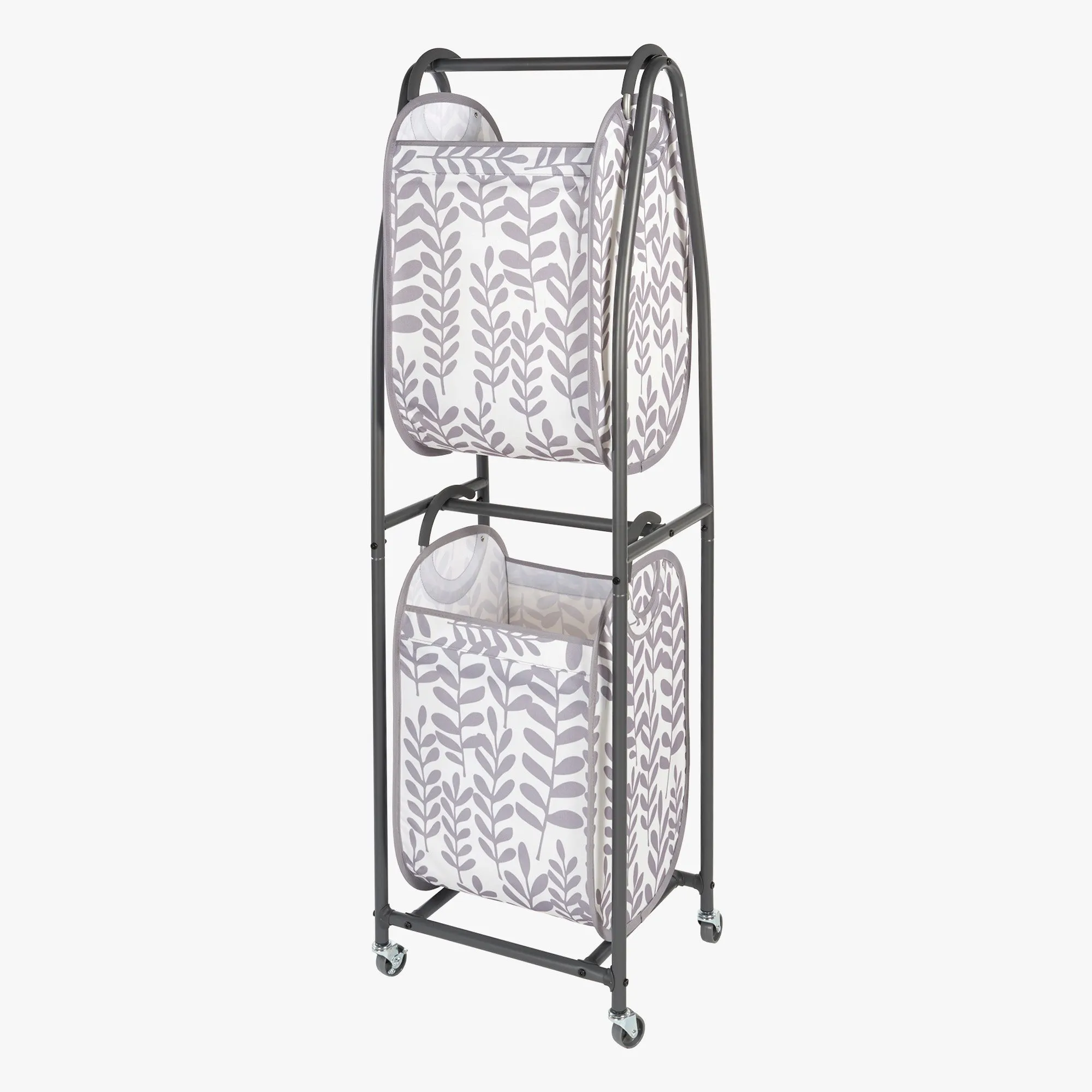 2-Tier Rolling Vertical Laundry Sorter