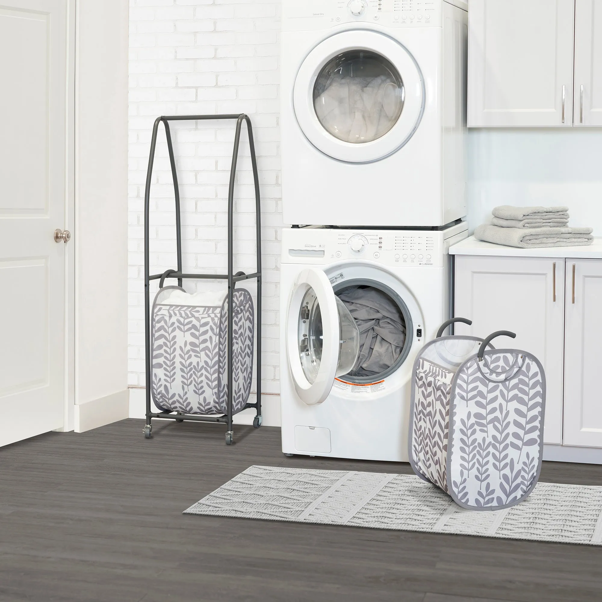 2-Tier Rolling Vertical Laundry Sorter