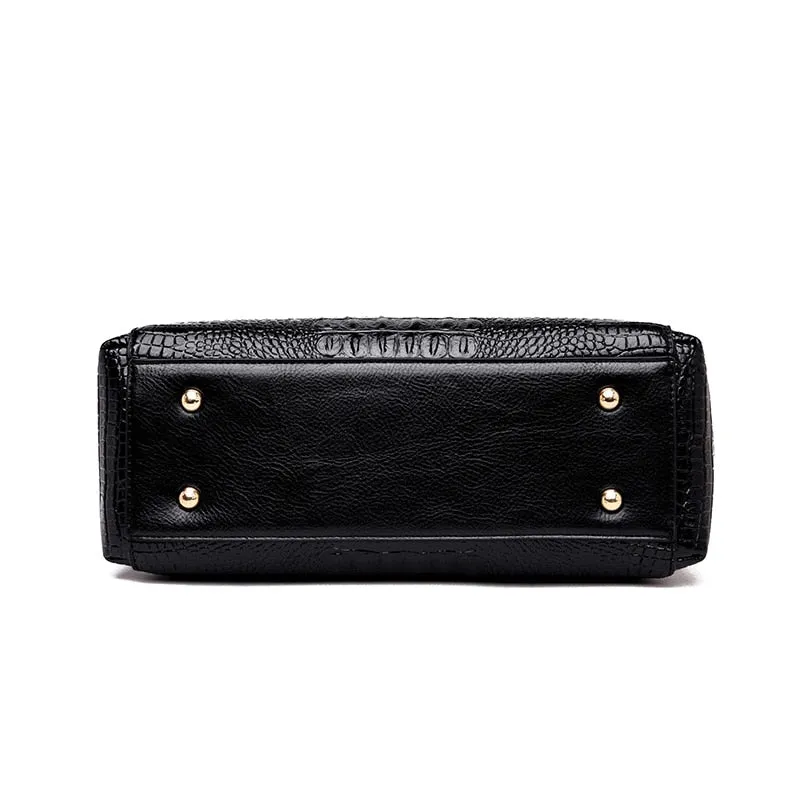 AlliChic Luxe Zipper Totes Handbag