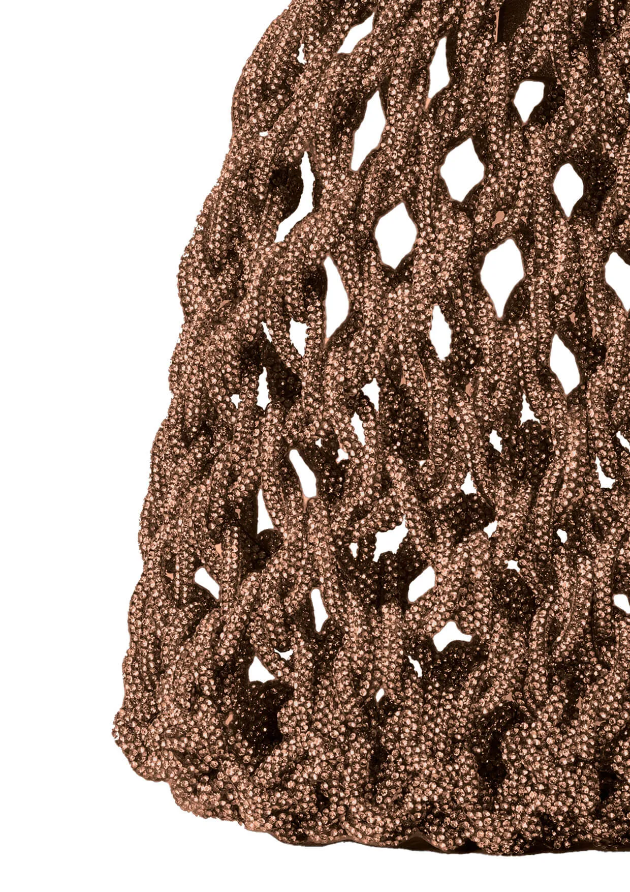 Ambra Ring-Handle Crystal Woven Handbag
