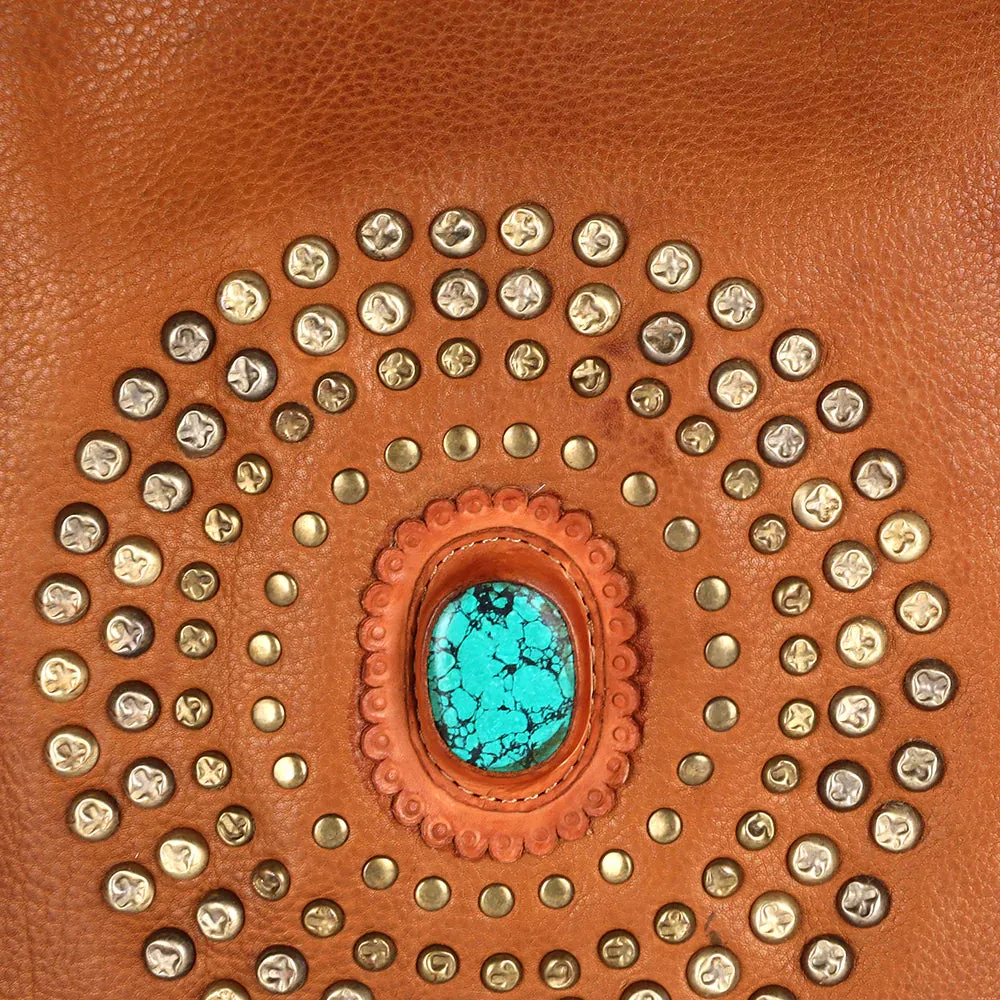 American Darling Leather Crossbody Handbag Turquoise Stone ADBGM353
