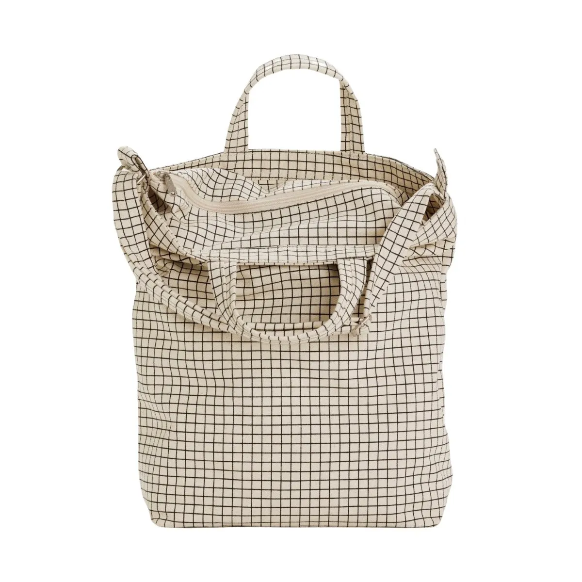 Baggu Zip Duck Bag in Natural Grid