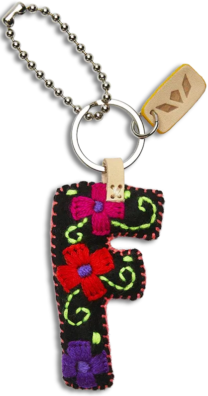 BLACK FELT ALPHABET CHARMS