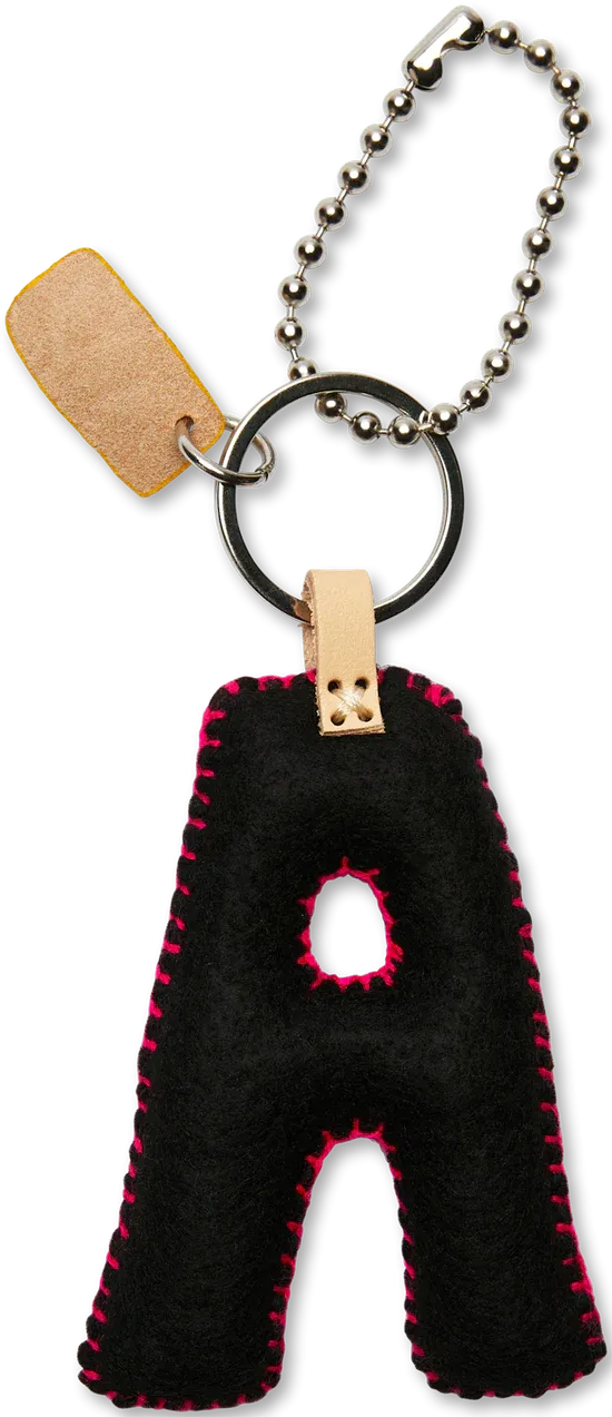 BLACK FELT ALPHABET CHARMS