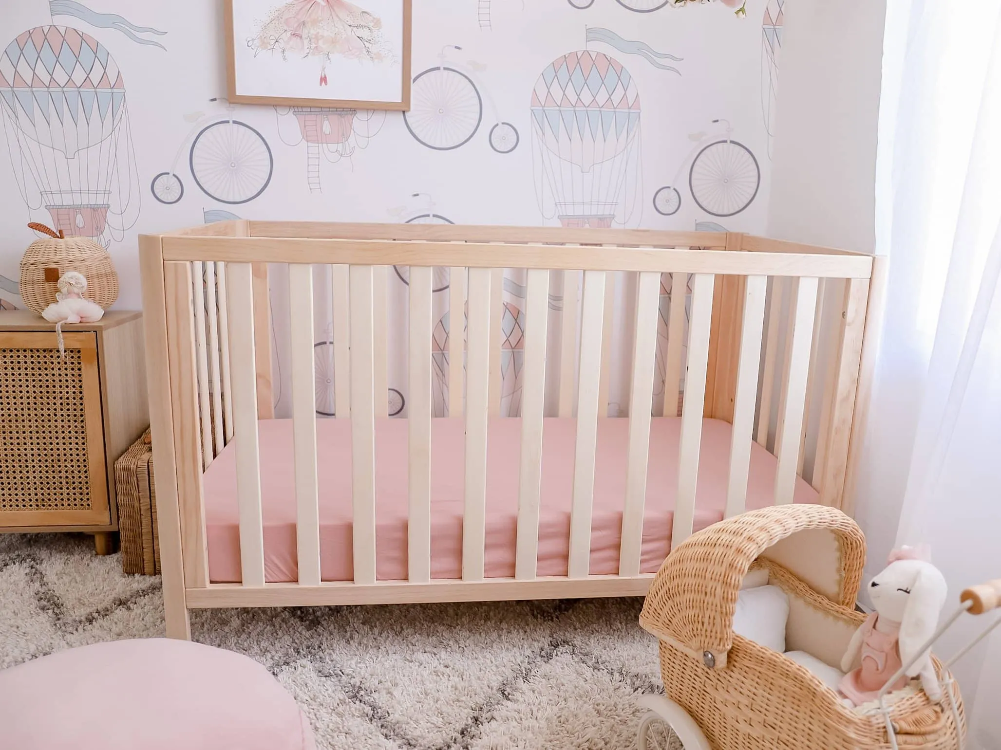 Blush Fitted Organic Cot Sheet