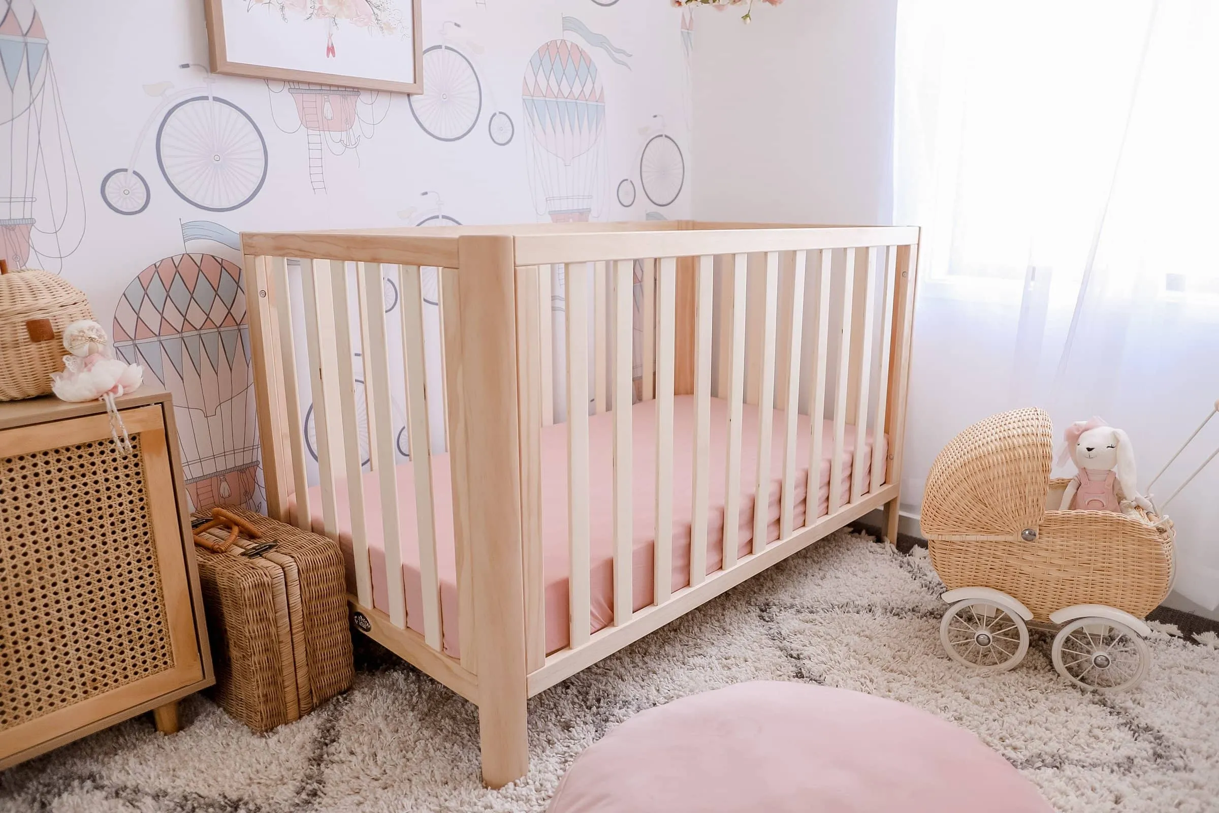 Blush Fitted Organic Cot Sheet
