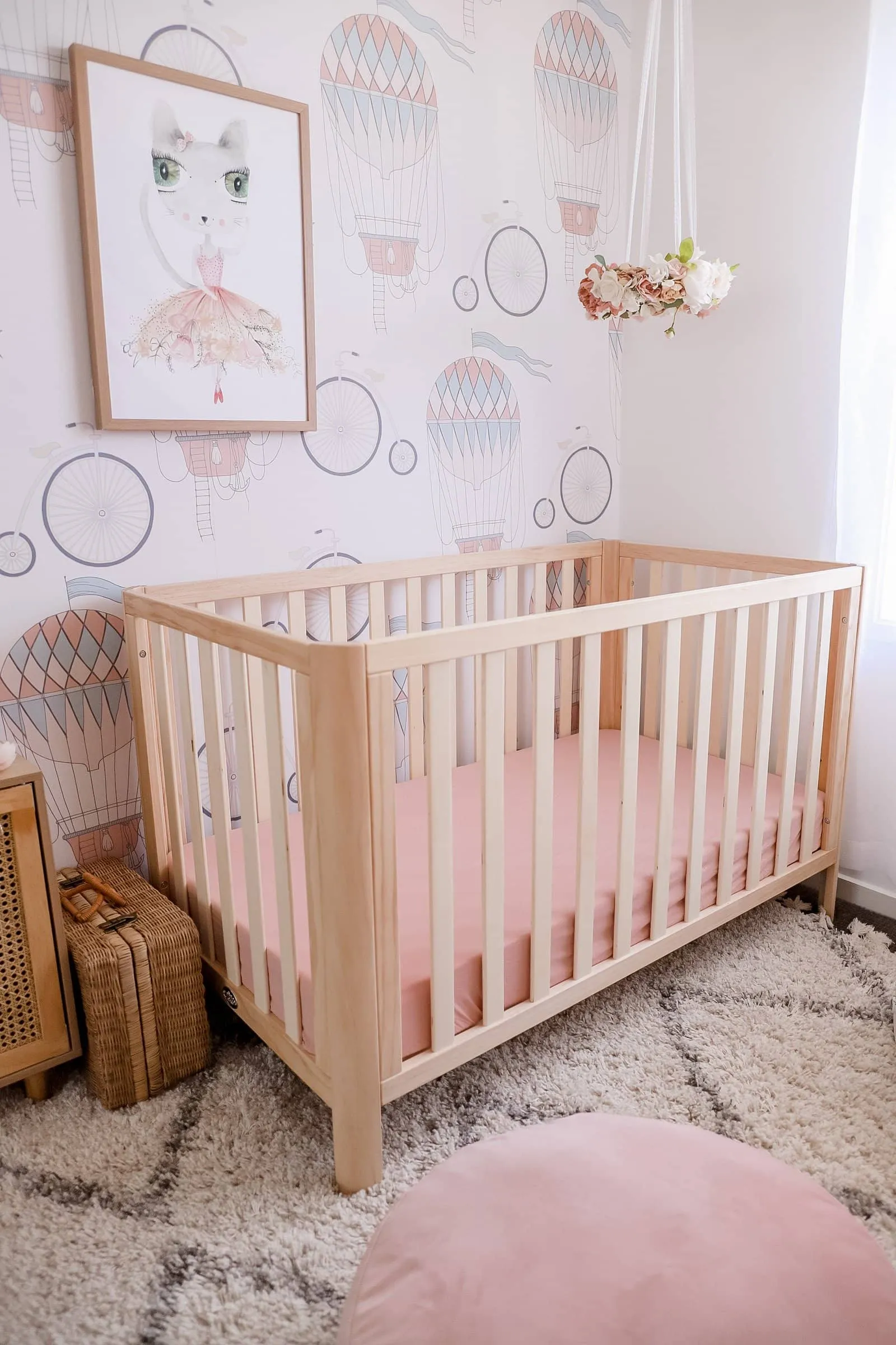 Blush Fitted Organic Cot Sheet