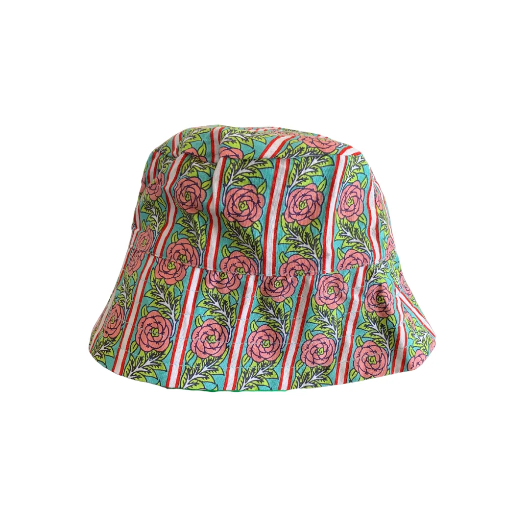 Bobbie Hat in Rose Floral Stripe
