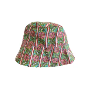 Bobbie Hat in Rose Floral Stripe