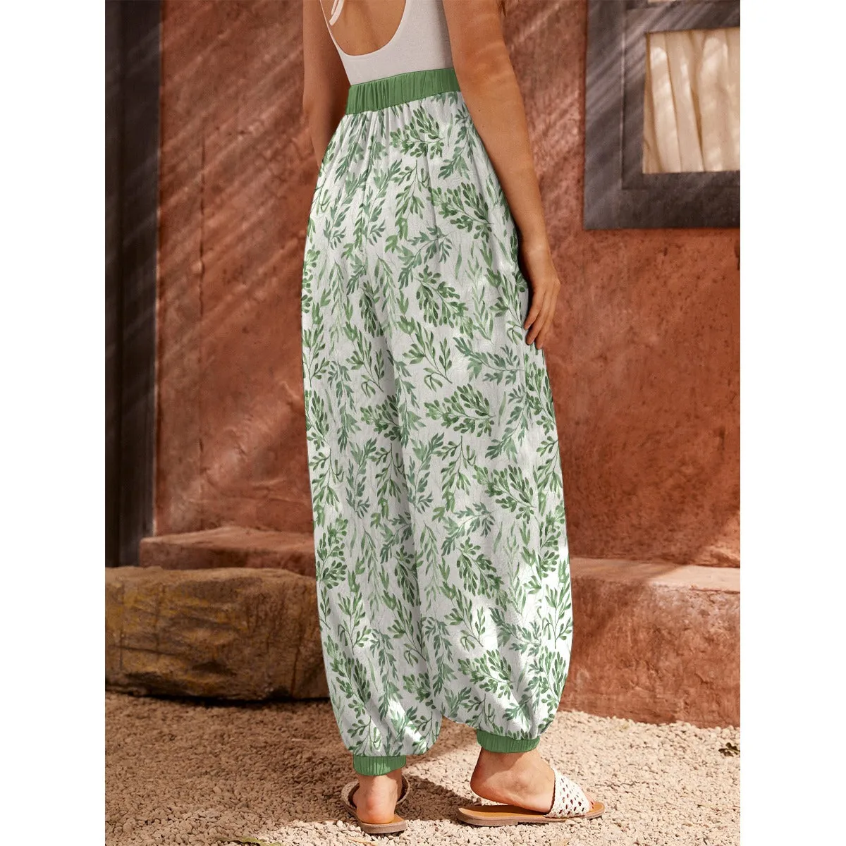 Bohemian Wild Floral Women's Harem Carrot Pants