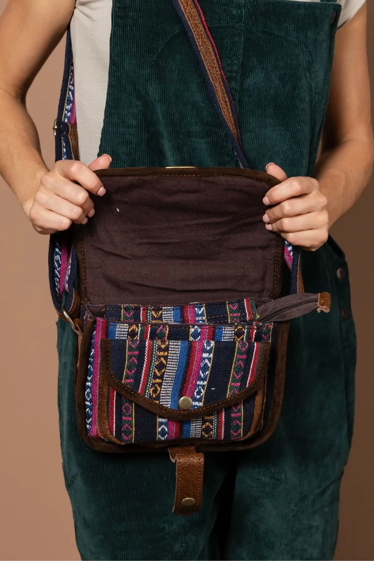 Buffalo Leather & Cotton Bag - Auray