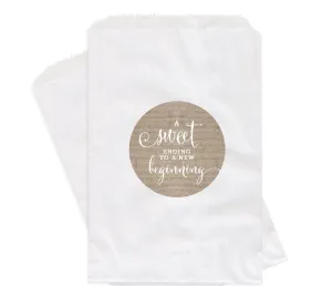 Burlap A Sweet Ending to a New Beginning Dessert Favor Bags