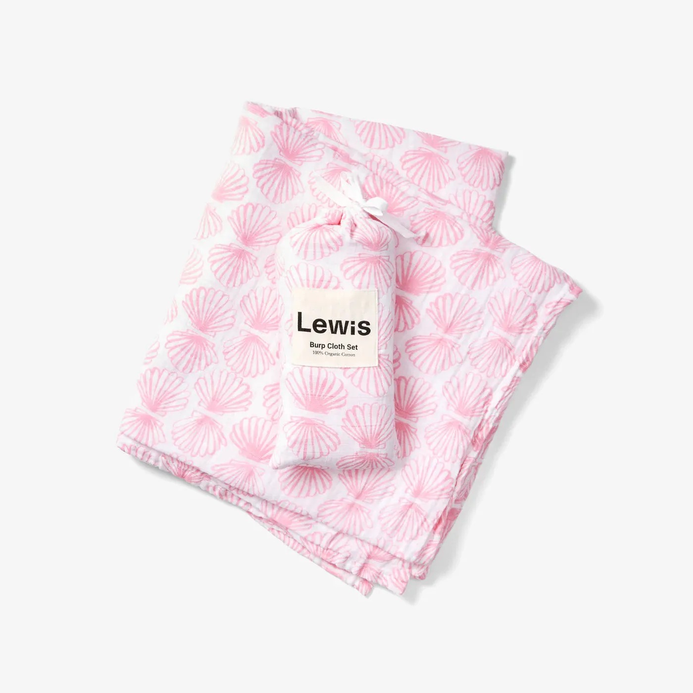 Burp Cloth Set Scallop, Lilac