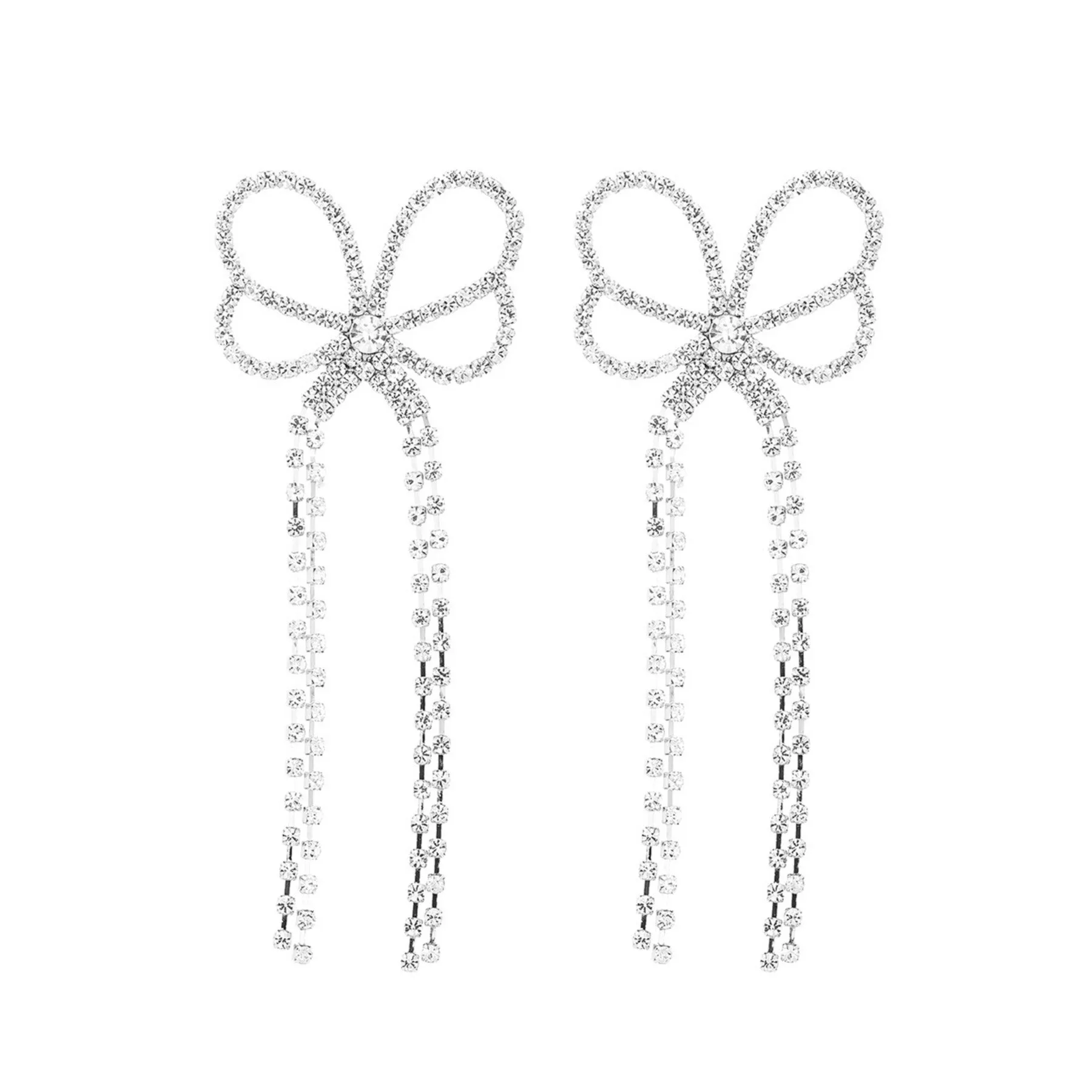 Butterfly Tassel Drop Post Back Earrings