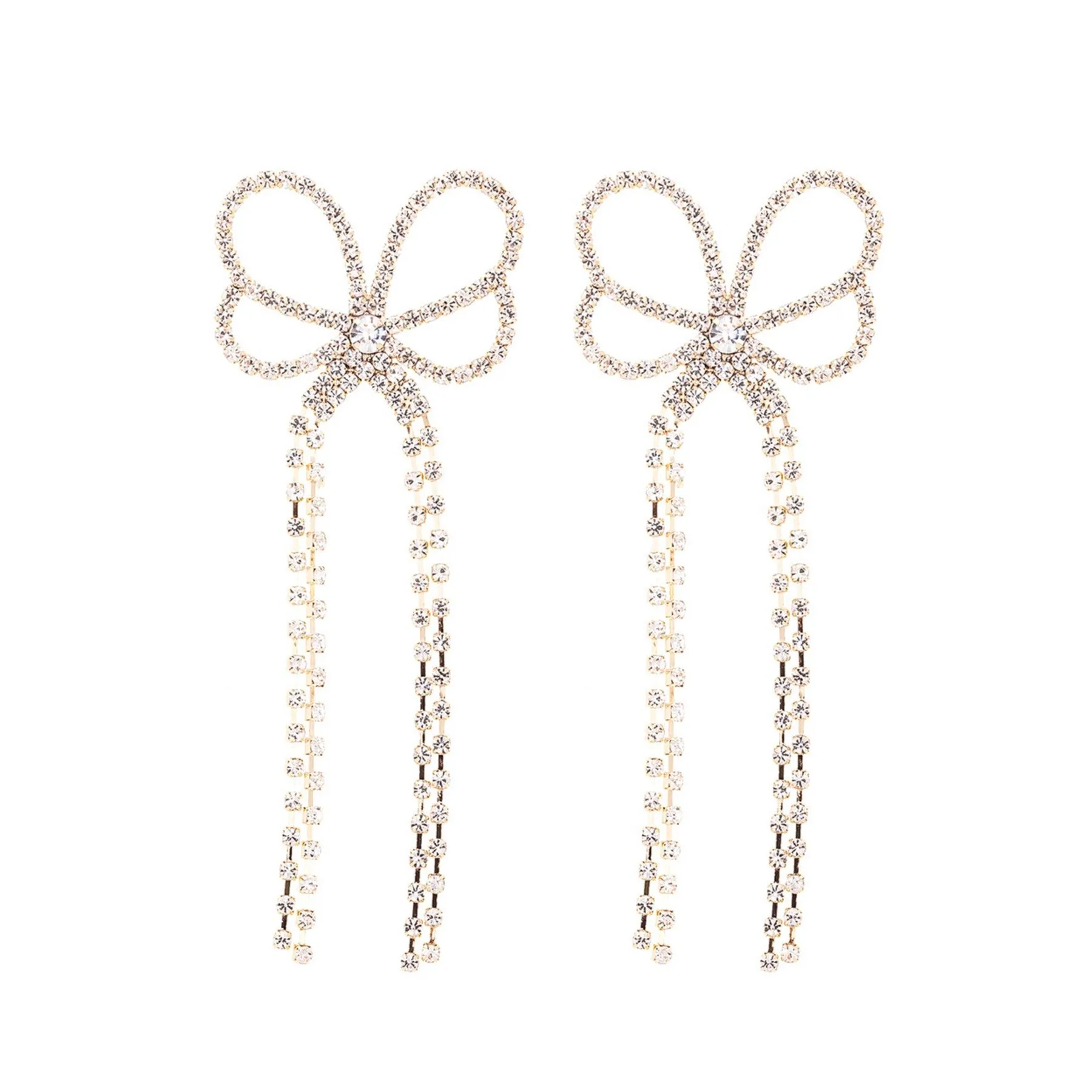 Butterfly Tassel Drop Post Back Earrings