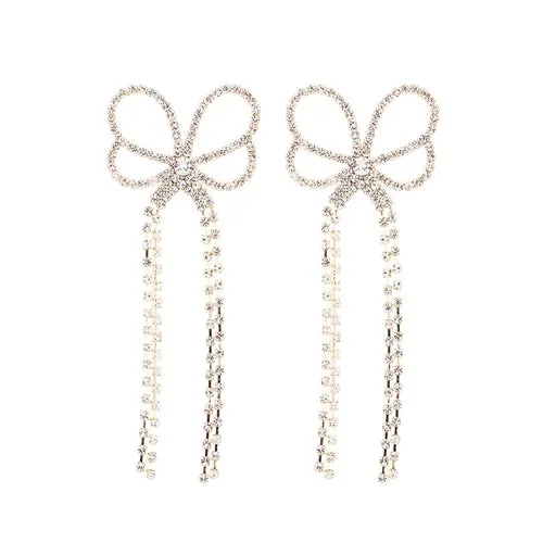 Butterfly Tassel Drop Post Back Earrings