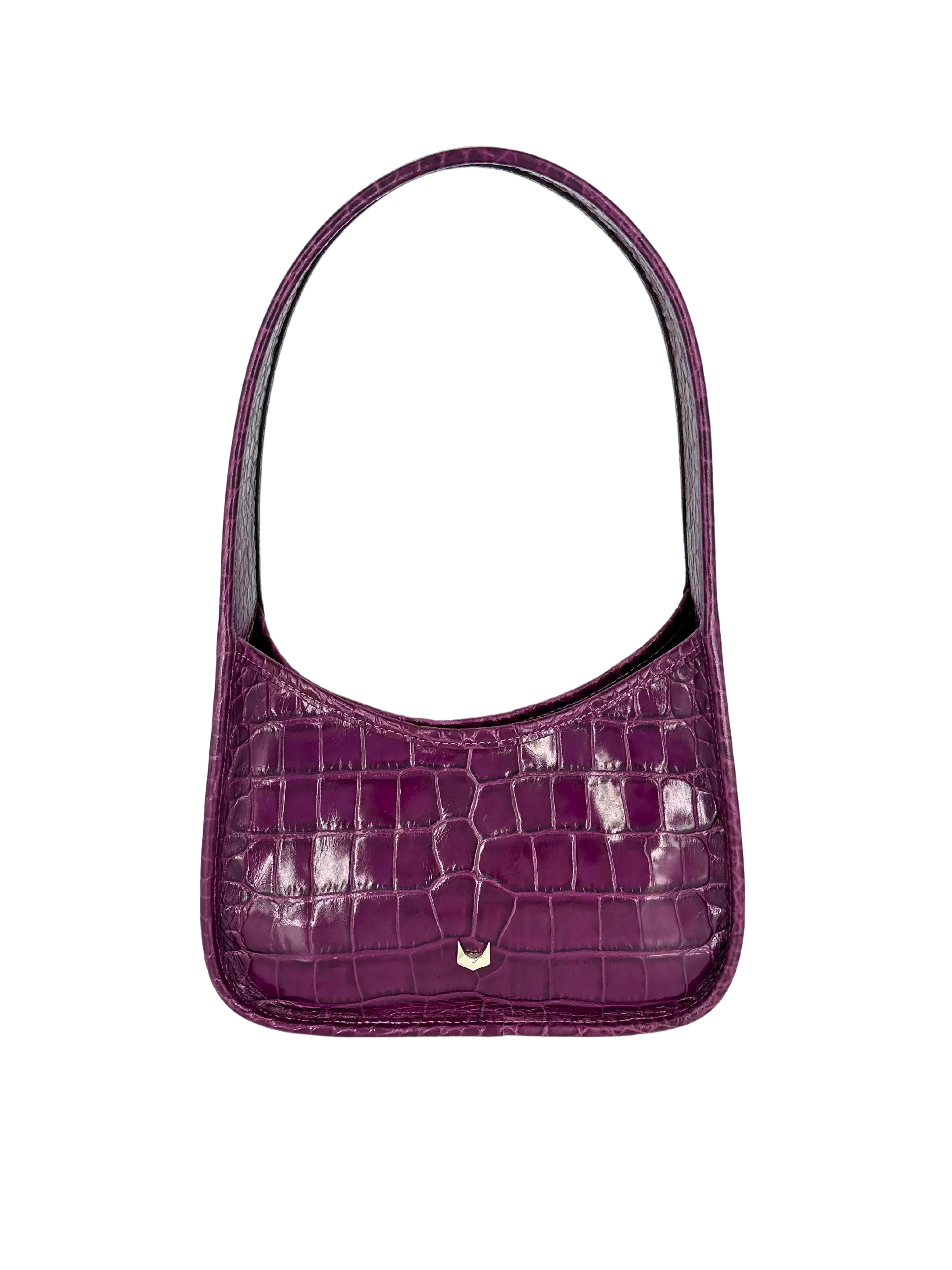 Charlotte Deep Shine Croc Bag - Purple