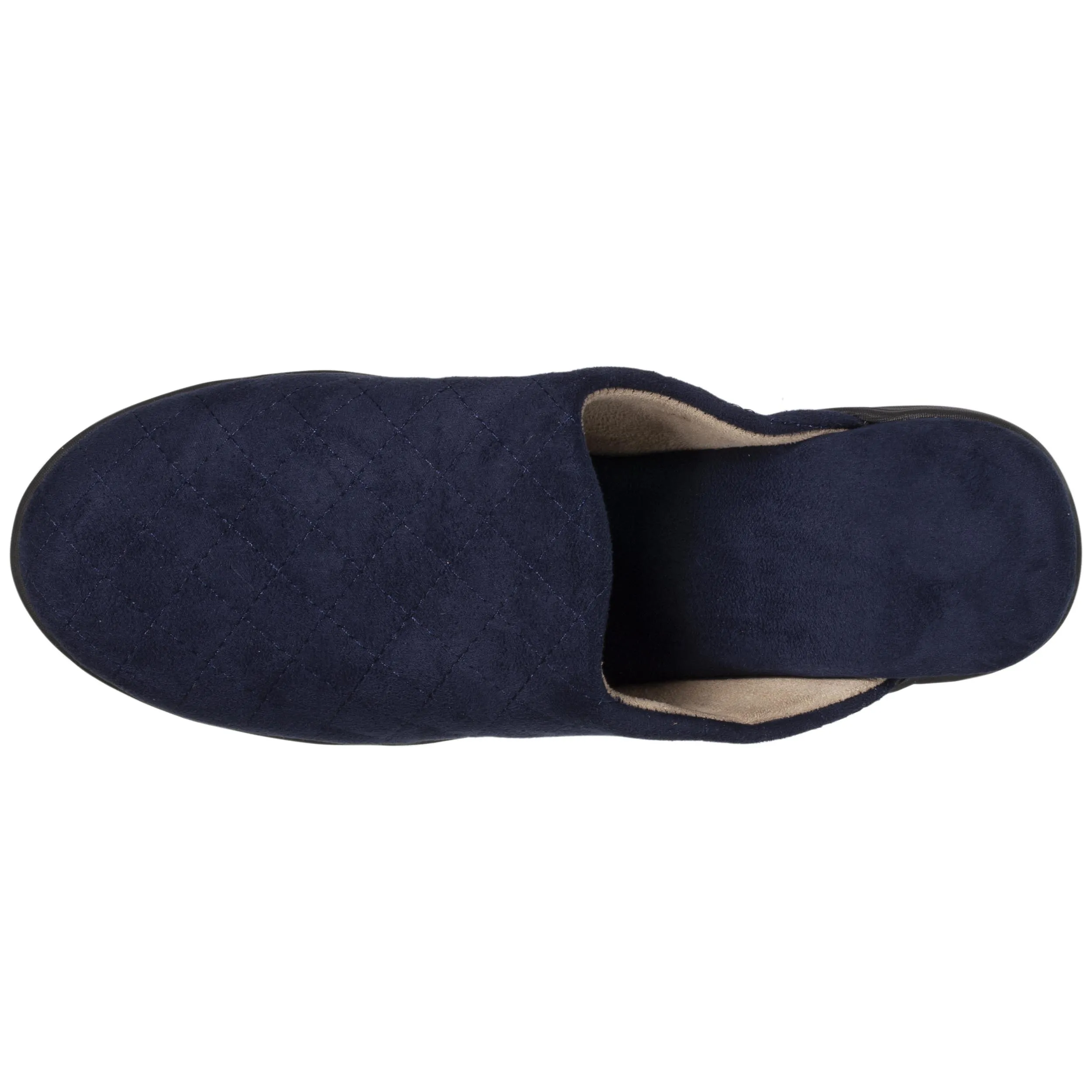 Chaussons mules Femme talon Marine matelassé