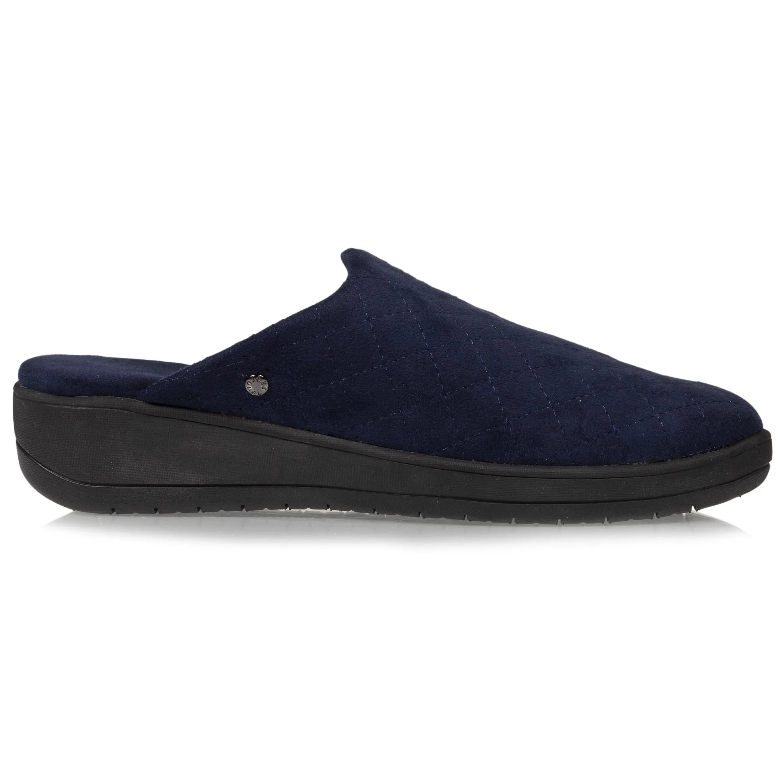 Chaussons mules Femme talon Marine matelassé
