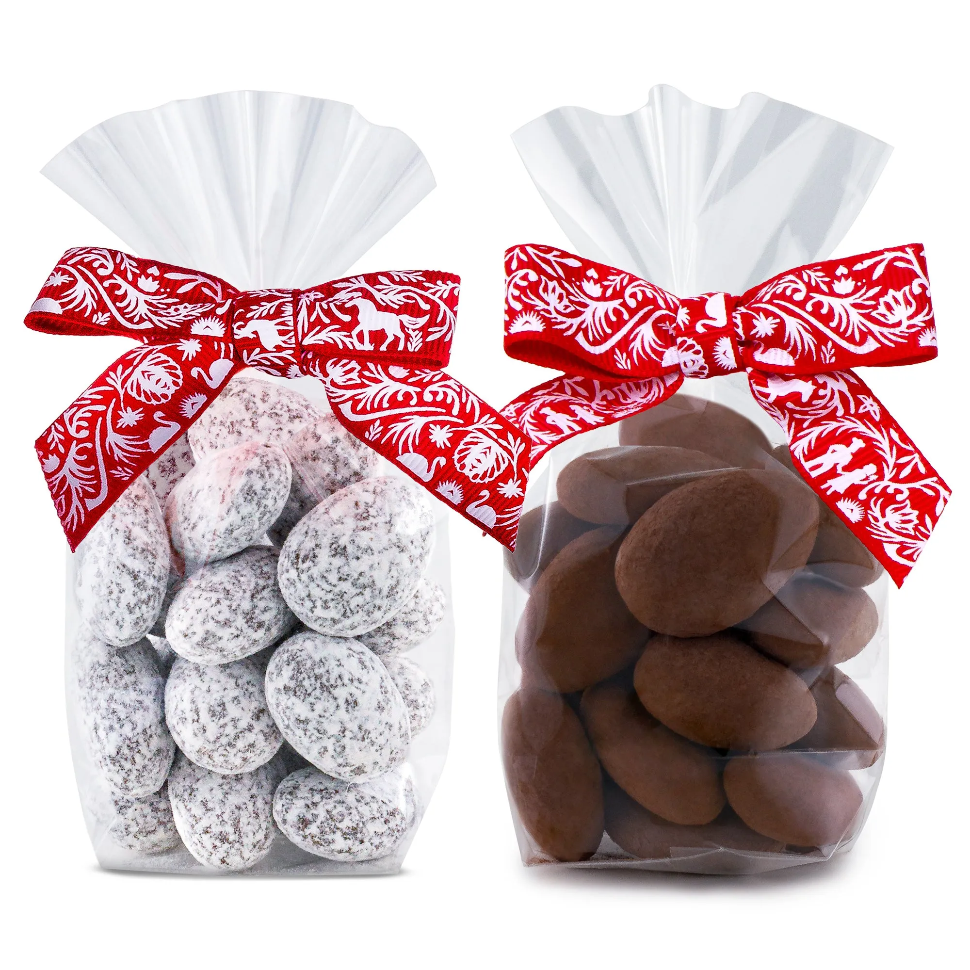 Chocolate Almonds - Favor bags with ribbon