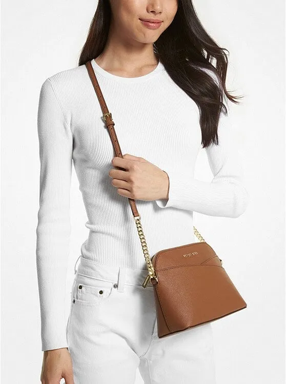 Crossbody bag Michael Michael Kors Jet Set Travel Medium Dome, light brown