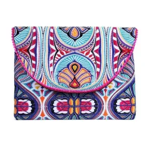 Embroidered Rainbow Clutch
