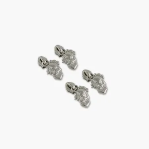 Four Flowered Skull Zipper Pulls