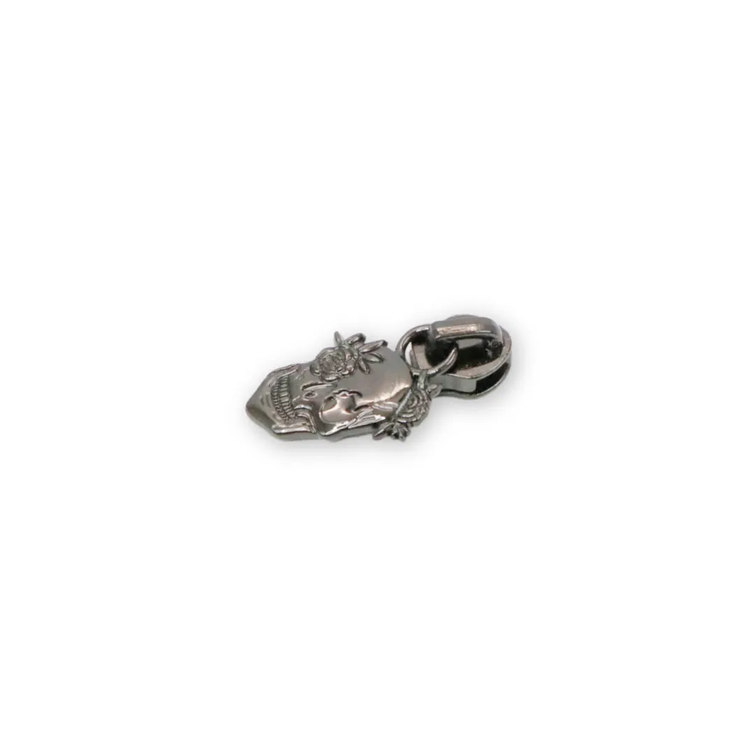 Four Flowered Skull Zipper Pulls