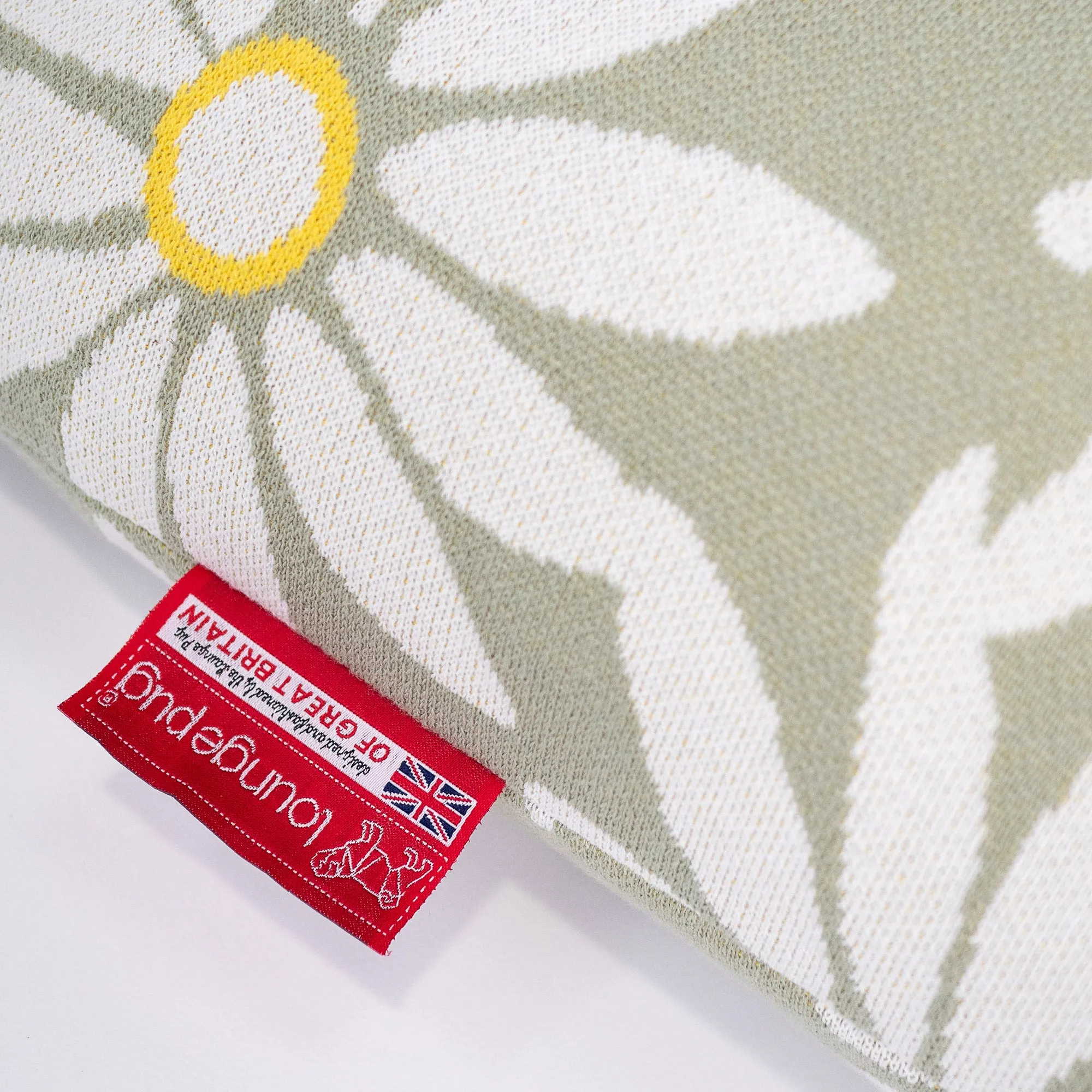 Gaming Lounger Bean Bag - Knitted Floral Mint