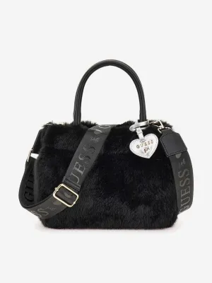 Guess Girls Fur Mini Tote Bag in Black (22cm)