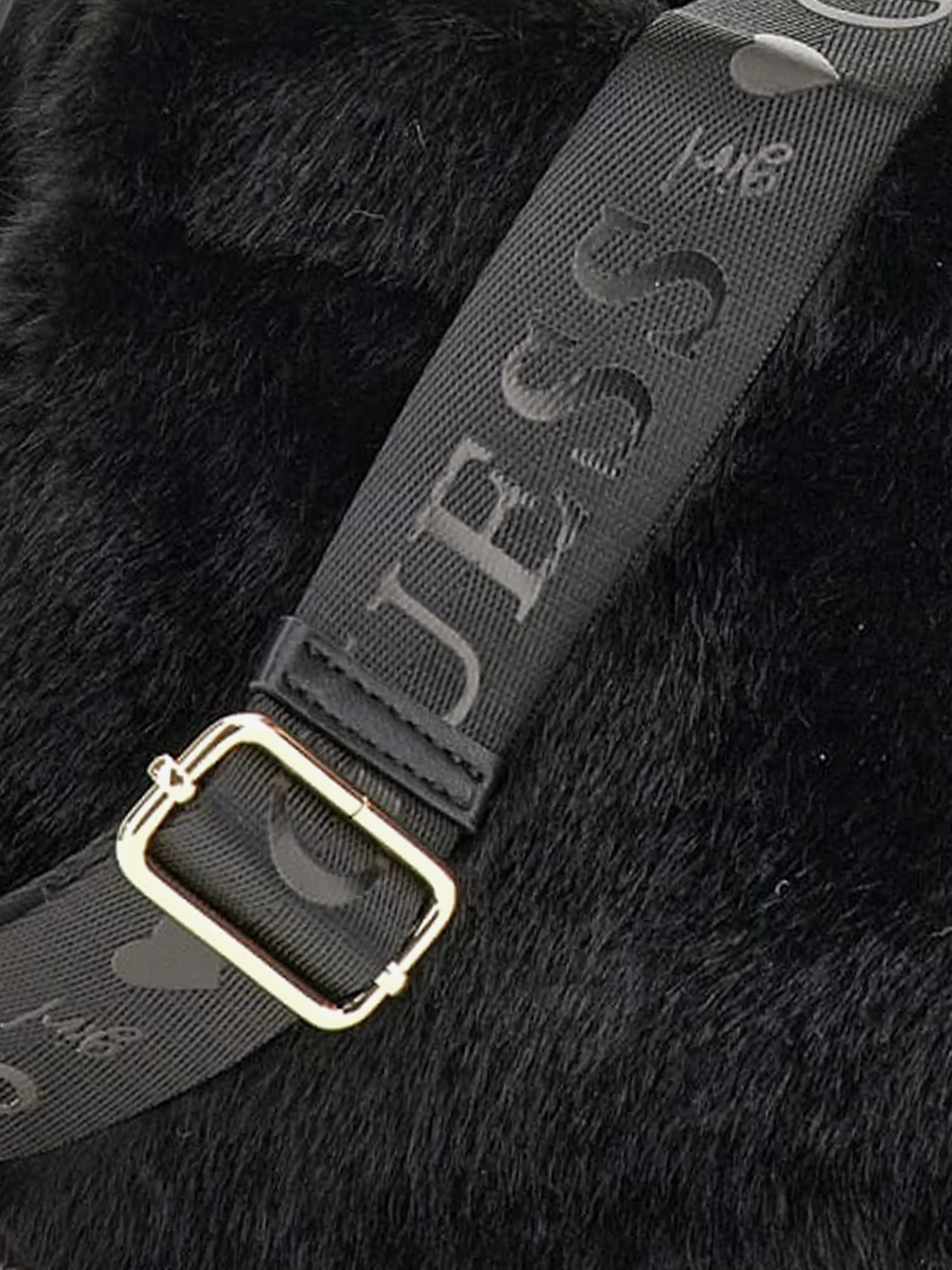 Guess Girls Fur Mini Tote Bag in Black (22cm)