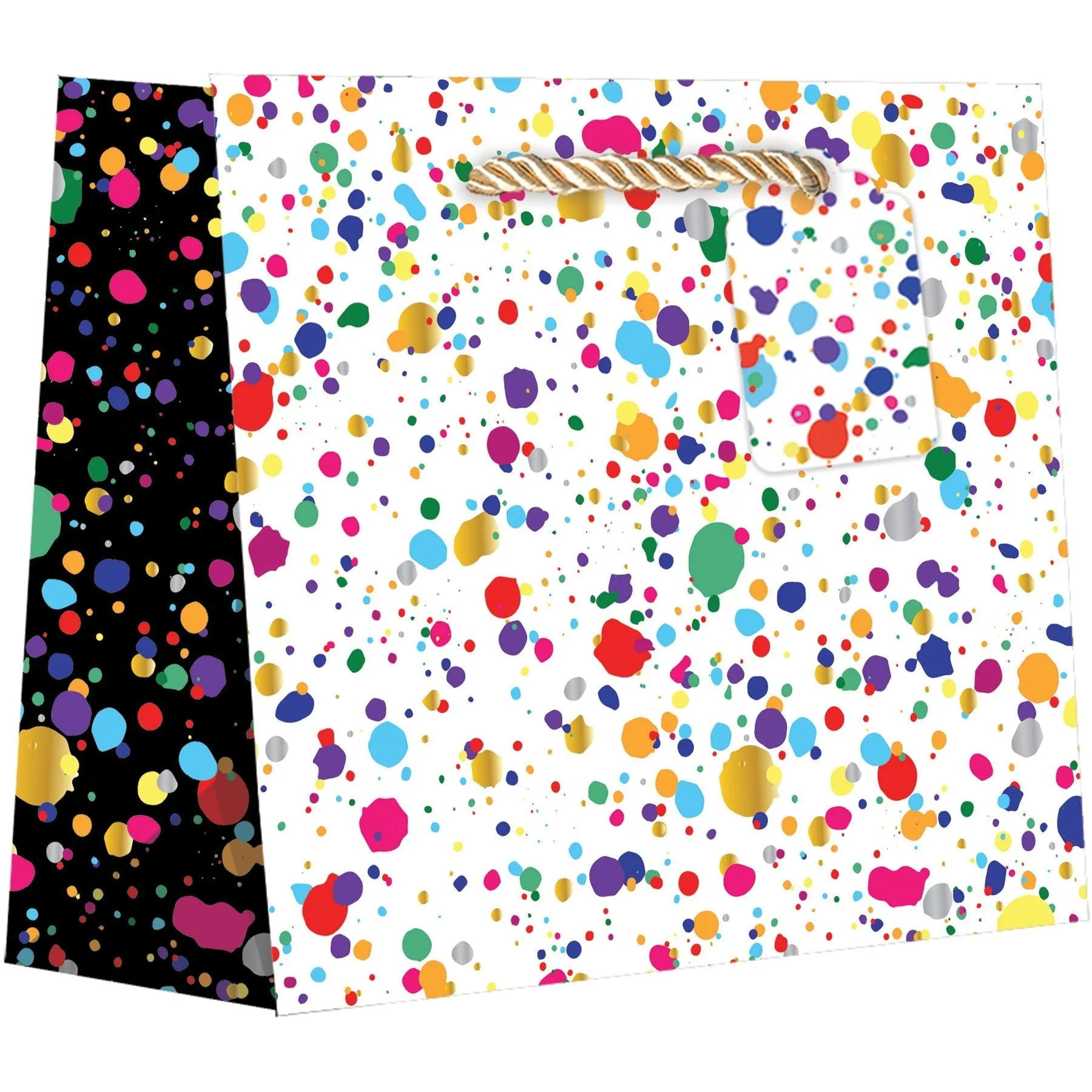 Large Gift Bags, Splatter with Foil Accents