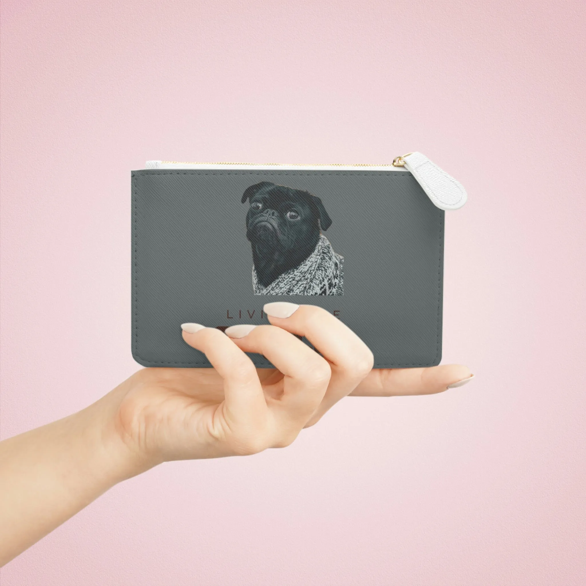 Living the Pug Life Dog POD Mini Clutch Bag