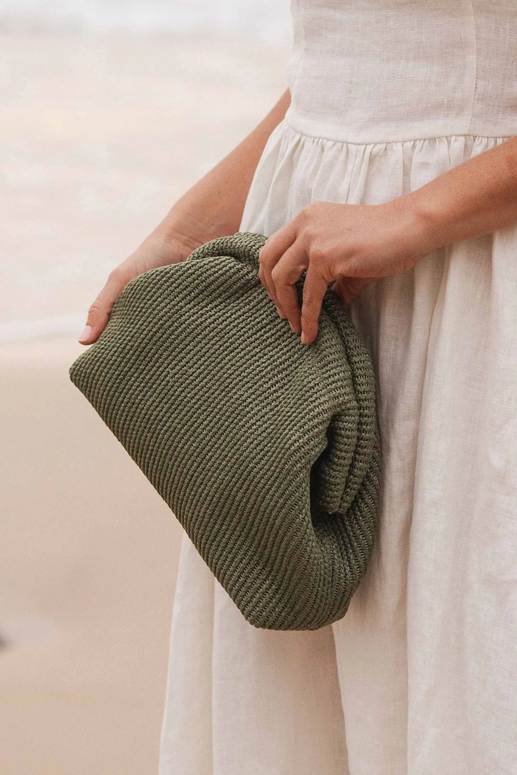 Lotus Clutch | Sage Green