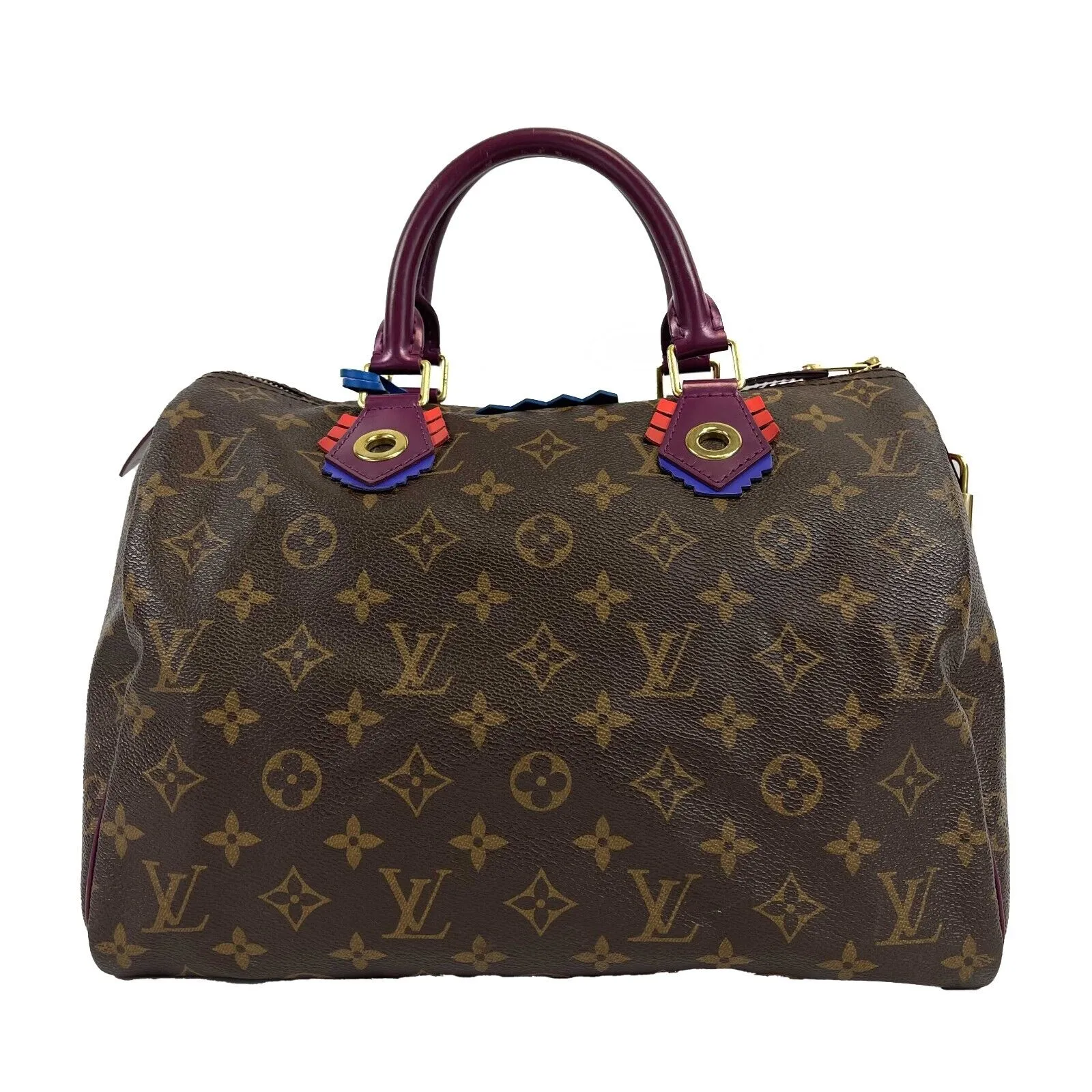 Louis Vuitton - LV - Speedy Totem 30 Brown Monogram - Violet Top Handle Bag