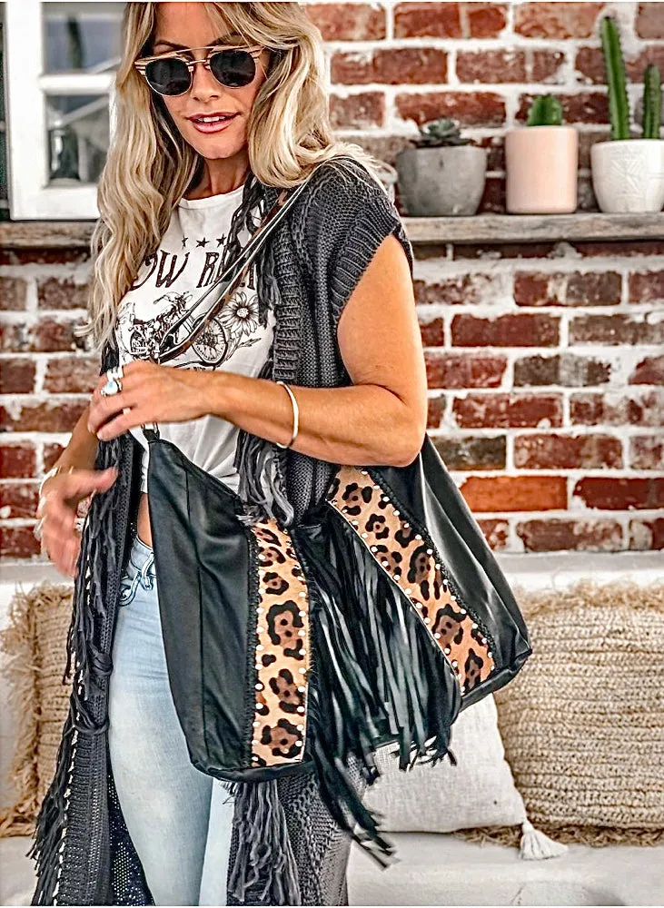 MAHIYA MAYA FRINGED BAG Black