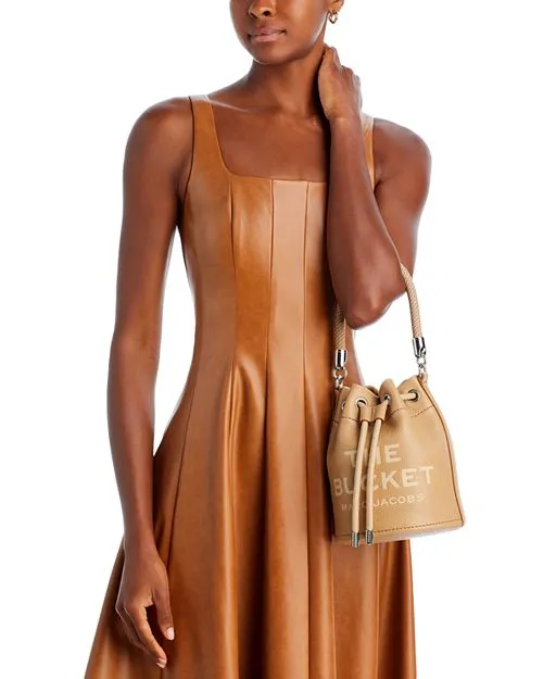 MARC JACOBS Leather Bucket Bag, Tan/Beige