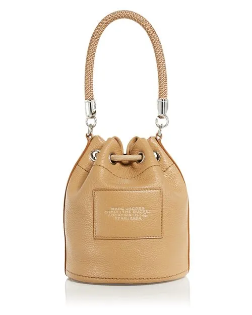 MARC JACOBS Leather Bucket Bag, Tan/Beige