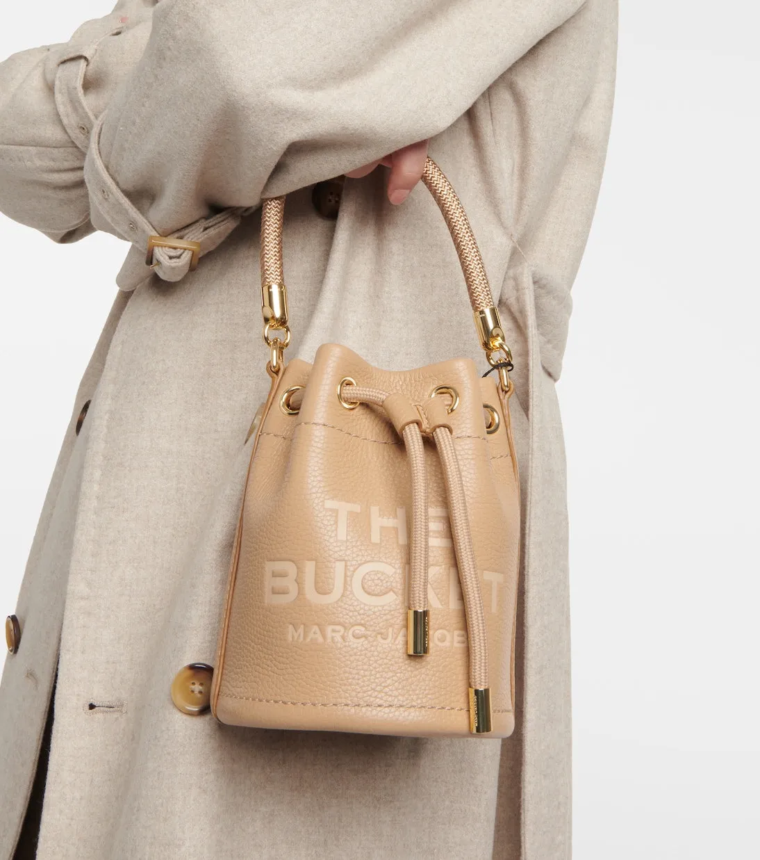 Marc Jacobs mini faux leather bucket bag, brown