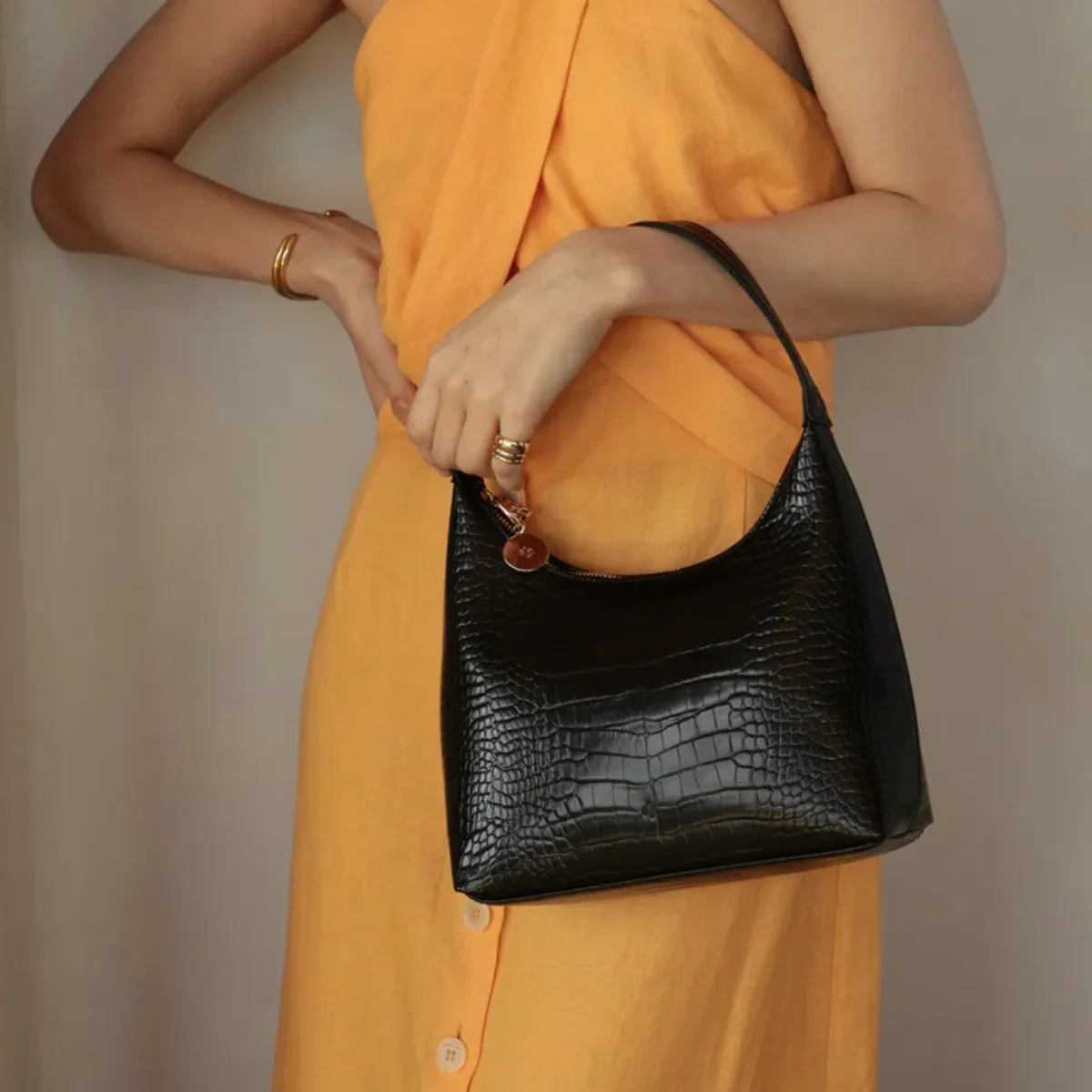 Marlo Bag (Black Croc)