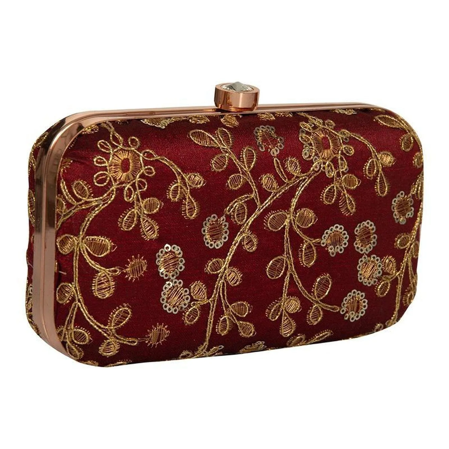 Maroon Zari Embroidery Party wear Bridal Fancy Designer clutches